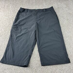 LL Bean Womens XL Gray Nylon Spandex Outdoor RipStop Hiking Capri Pants Athletic